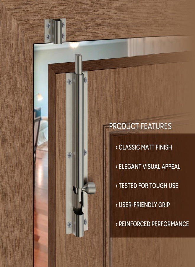 LAPO مزلاج برجي فاخر من الفولاذ المقاوم للصدأ من لابو، مقاس 8 بوصات، للأبواب والنوافذ، سهل التركيب، مزود بمسامير (تشطيب غير لامع، عبوة من 6 قطع) - Image 4